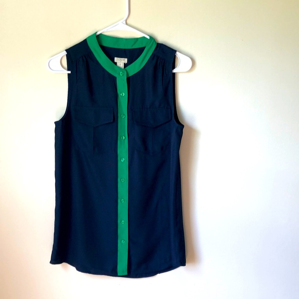 J Crew navy blouse - 4